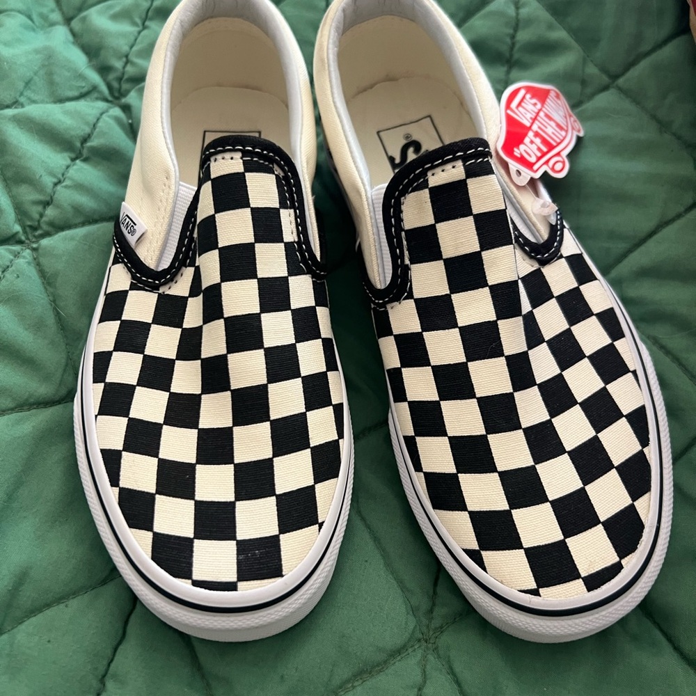 Vans Black and White Checkered Slip-On Sneakers